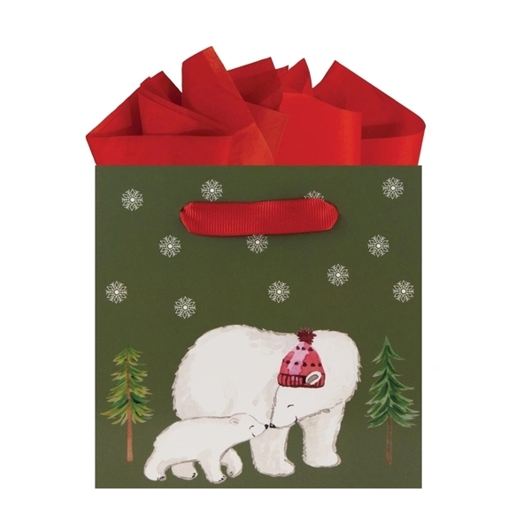 The Gift Wrap Company Petite Square Gift Bag, Polar Fete (4938-29)
