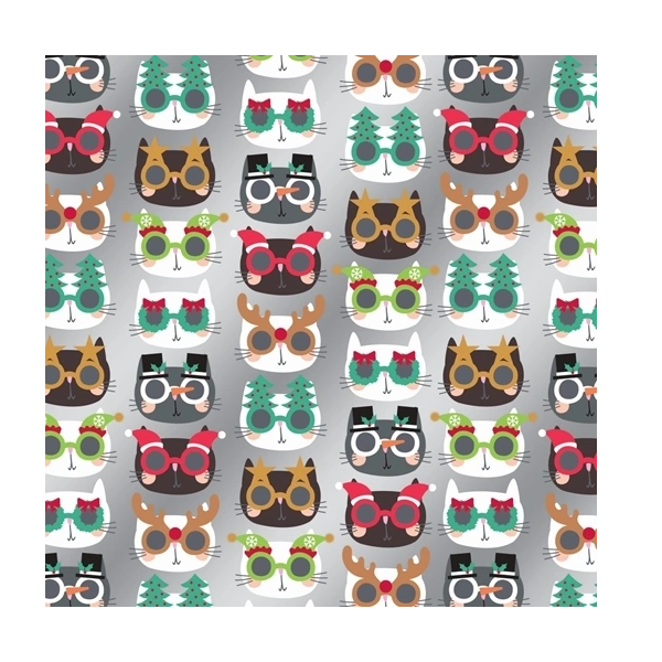 The Gift Wrap Company Jumbo Gift Wrap Roll, Catty for Christmas (96-4768)
