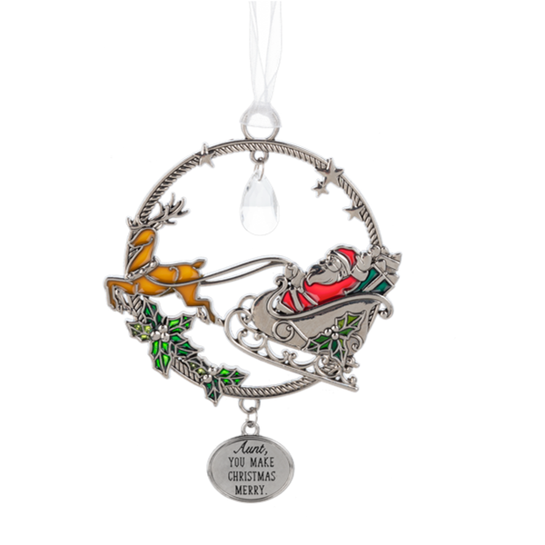 Ganz Wreath Ornament - Aunt You Make Christmas Merry (EX30752)