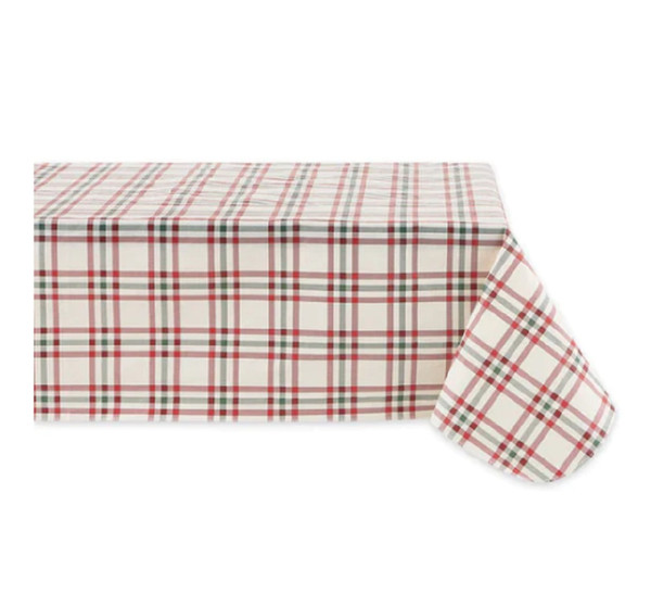 Design Imports EcoVinyl Tablecloth: White Plaid - 52" x 70" (755602B)