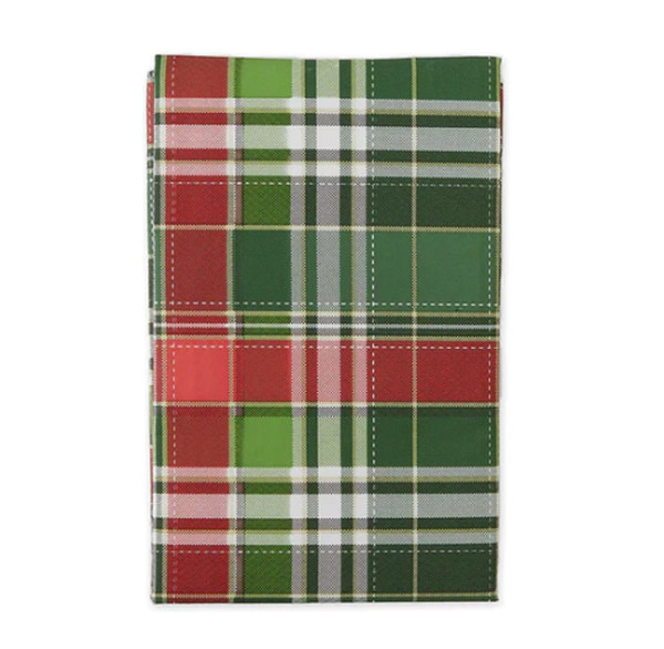 Design Imports EcoVinyl Tablecloth: Green Plaid - 60" Round (755602I)