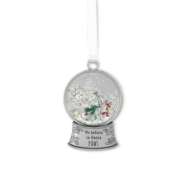 Ganz Snowglobe Ornament, We Believe In Santa Paws (EX30568)