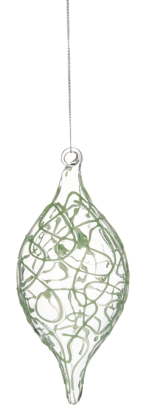 Midwest Ornament, Green Swirl - Lemon (MX189955C)