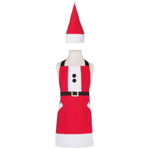 Now Designs Kid's Apron & Hat Set, Santa Daydream (JKA1443D)