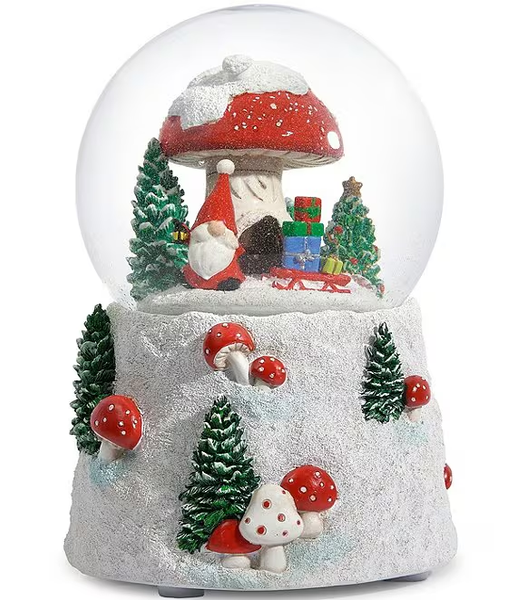 Roman Musical Glitterdome, Gnome With Mushroom (136038)