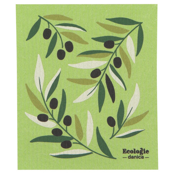 Now Designs Swedish Sponge Dishcloth, Olives (2000196)