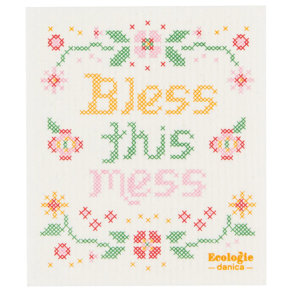 Now Designs Swedish Sponge Dishcloth, Bless This Mess (2000259)