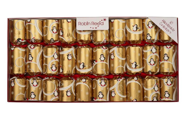 Robin Reed 8.5" Crackers, Playful Penguin - Box of 10 (42307)