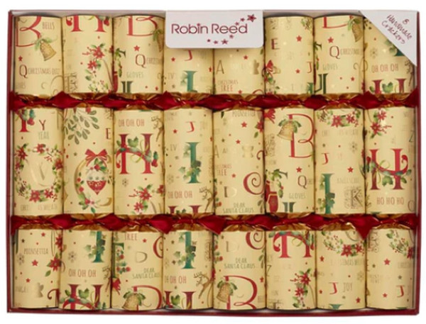 Robin Reed 10" Crackers, Holiday Time - Box of 8 (52301)