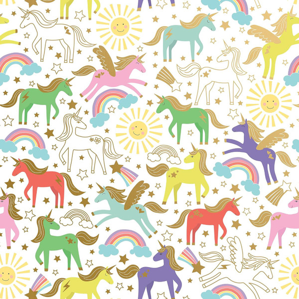 Jillson & Roberts Gift Wrap, Unicorn (R356)