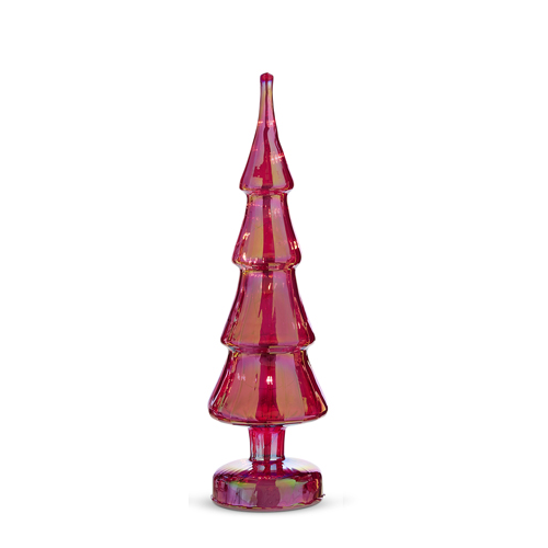 Raz Imports Lighted Tree, Red Iridescent - 13.25" (4222910MD)