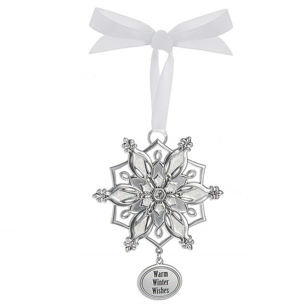 Ganz Sparkling Snowflake Ornament - Warm Winter Wishes