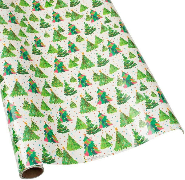 Caspari 8' Continuous Gift Wrap Roll, Brushstroke Trees (9705RC)