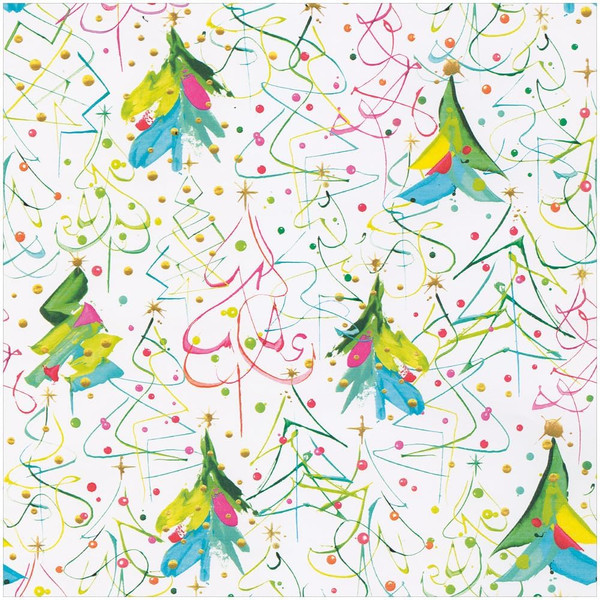 Caspari 8' Continuous Gift Wrap Roll, Pop Christmas (10058RC)