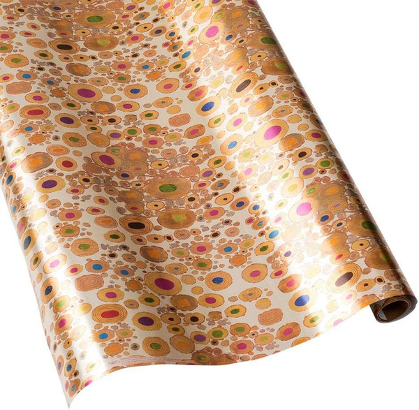 Caspari 6' Continuous Gift Wrap Roll, Viennese Nouveau on Gold Foil (97430RCF)