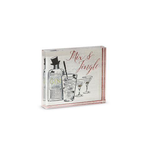 Raz Imports Block, Holiday Cocktails - Mix & Jingle (4328032A)