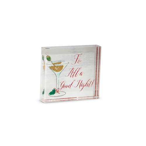 Raz Imports Block, Holiday Cocktails - A Good Night (4328032B)