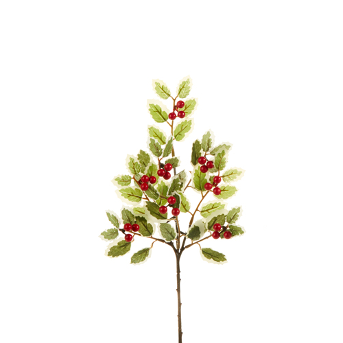 Raz Imports Spray, 15" Holly and Berry - White Rim (F4302529A)