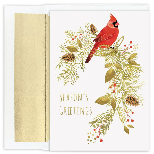 Masterpiece Studios Boxed Holiday Cards, Pine Perched Cardinal (932200)