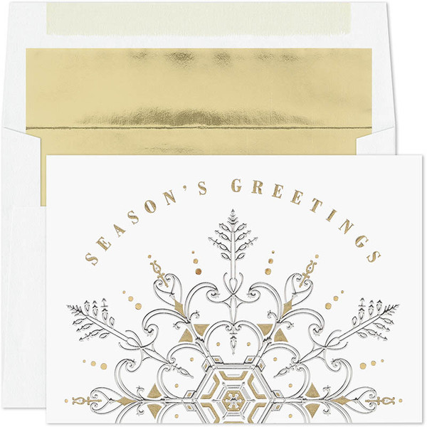 Masterpiece Studios Boxed Holiday Cards, Silver & Gold Snowflake (964900)