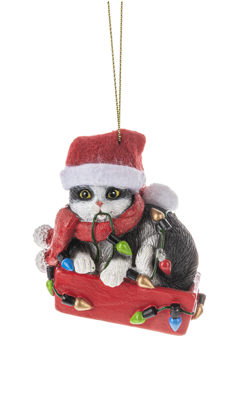 Ganz Ornament, Naughty Pets - Cat in Lights (EX26174A)