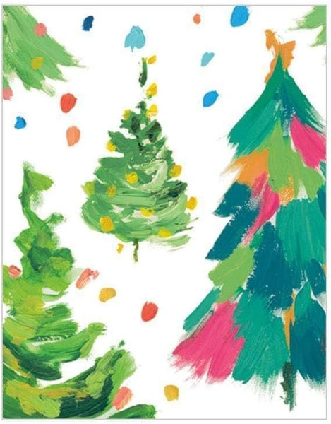 Caspari Gift Enclosure Cards, Brushstroke Trees (9705ENC)