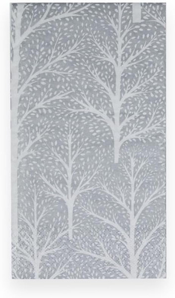 Caspari Paper Guest Towel Napkins, Winter Trees Silver & White - 2 Packs (17671G)