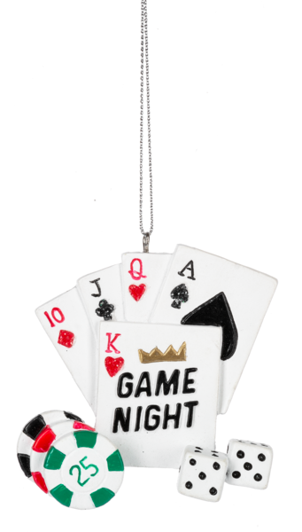 Midwest Ornament, Game Night - Cards (MX181657C)