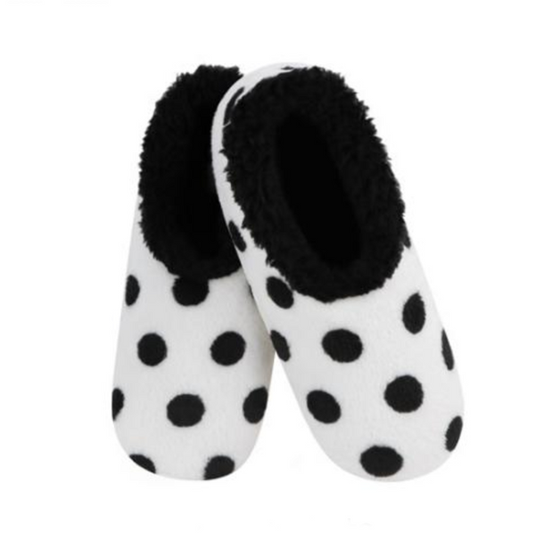 Snoozies Women's Slippers, Black Dots - Large (WPNN-BDOTS)