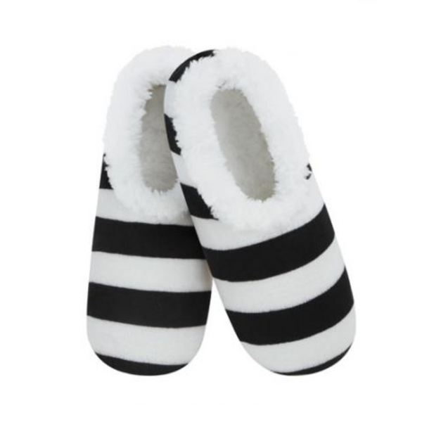 Snoozies Women's Slippers, Black Stripes - Small (WPNN-BSTRIPE)