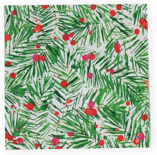 Caspari Paper Beverage Napkins, Modern Pine - 2 Packs (17630C)