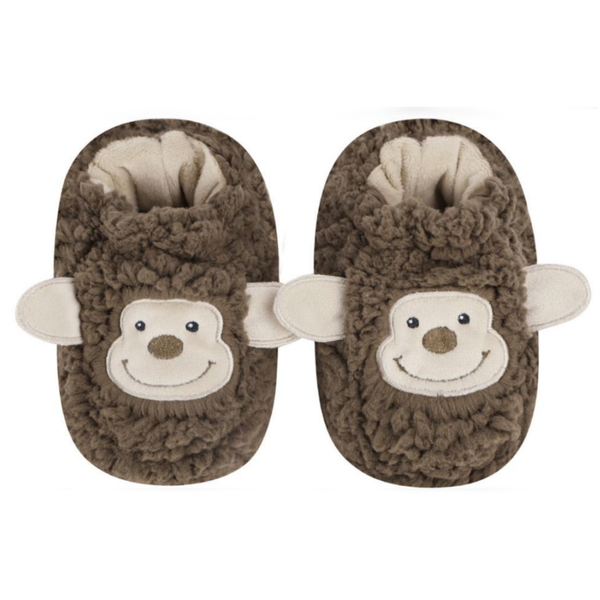 Snoozies Baby Slippers, Monkey - Small (BBOOT-BMONK)