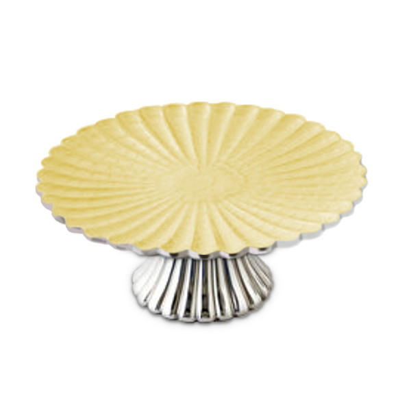 One Hundred 80 Degrees Aluminum & Enamel Cake Stand, Yellow (IN0645)