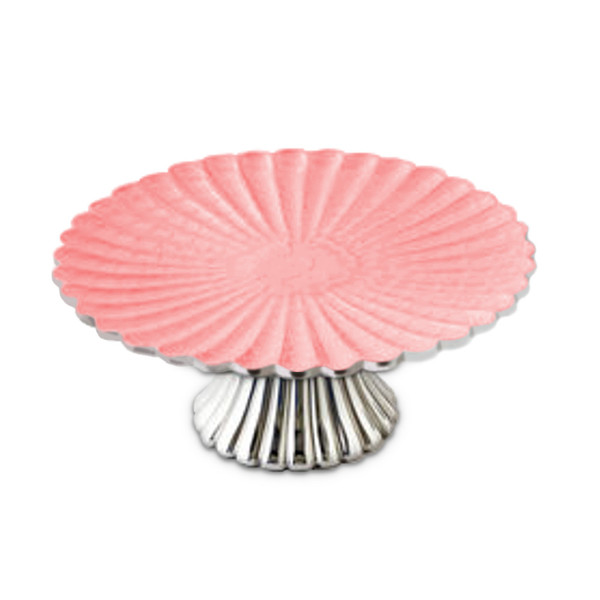 180 Degrees Aluminum & Enamel Cake Stand, Pink (IN0645)