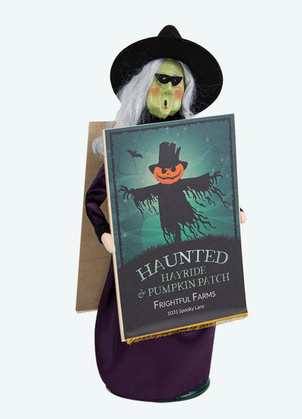 Byers' Choice Caroler, Witch With Haunted House (7221) Byers' Choice Caroler, Witch With Haunted House (7221)