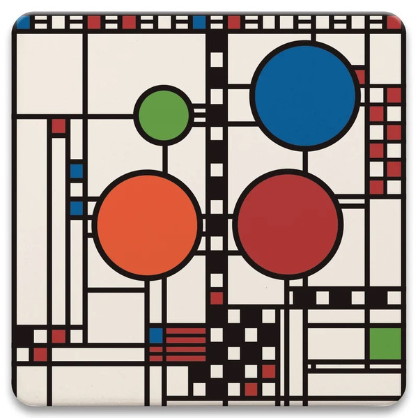 CoasterStone Square Coasters, Coonley Playhouse Window  - Box of 4 (SQ96)