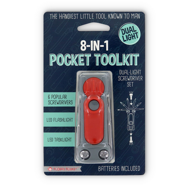 DM Merchandising 8-in-1 Pocket Toolkit, Red (8TOOL12)