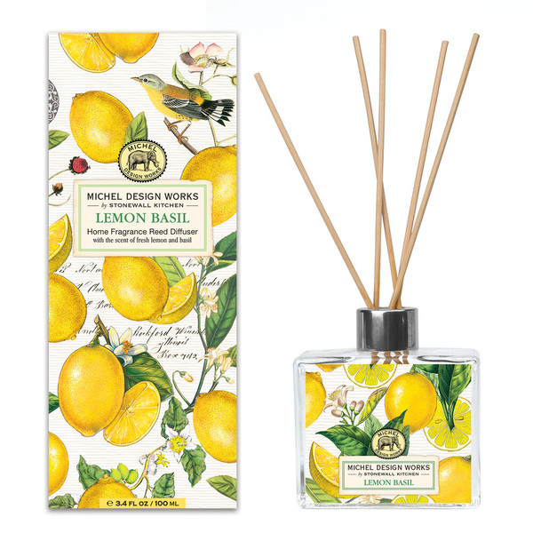 Michel Design Works Home Fragrance Reed Diffuser, Lemon Basil (823008)