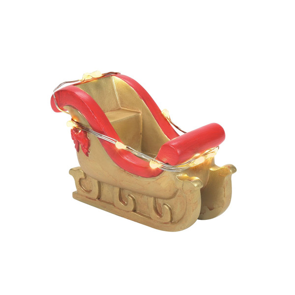 Department 56 Village Accessories, Lit Santa's Golden Sleigh (6009808)