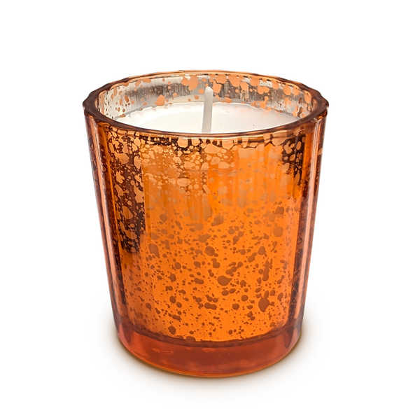 TAG Mercury Glass Harvest  Votive Candle, Orange (208480A)