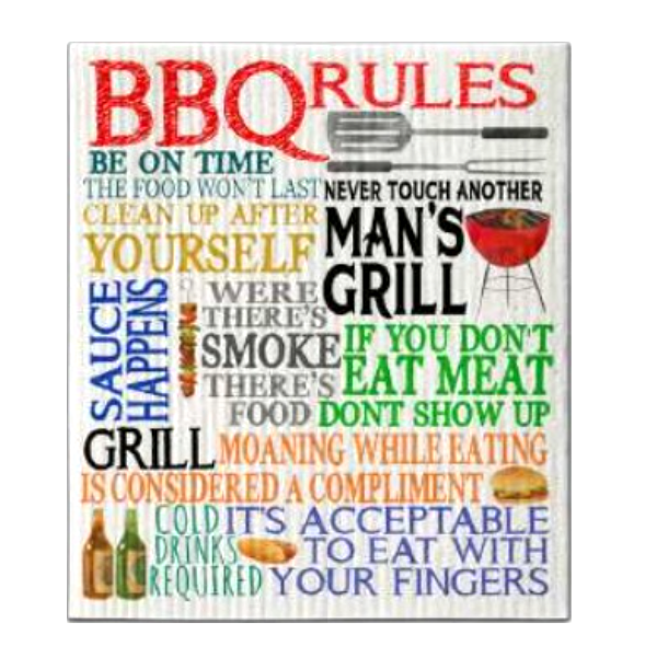 CJ Bella Dishcloth, BBQ Rules (CJ9-307)