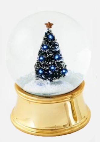 One Hundred 80 Degrees Lighted Tree Water Globe, Gold (GG0038A)