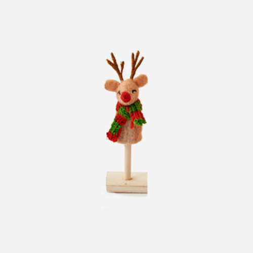 One Hundred 80 Degrees Christmas Finger Puppet, Reindeer (HB0137B)