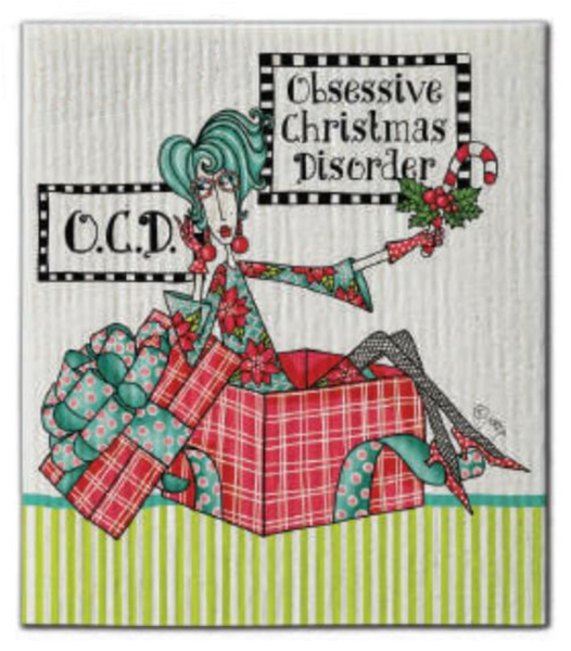 CJ Bella Dishcloth, Obsessive Christmas Disorder (DMX9-137)