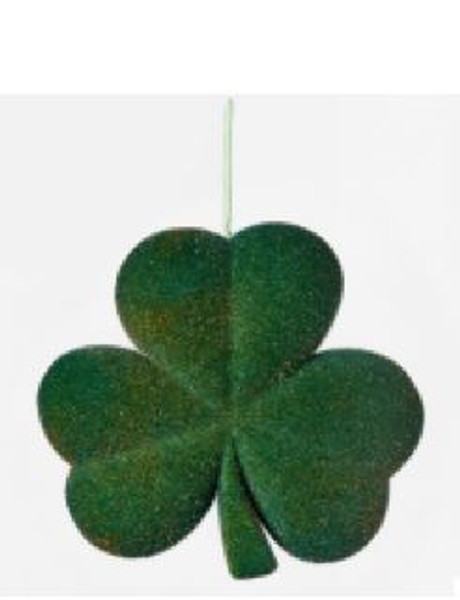 One Hundred 80 Degrees St. Patricks Day Flocked Shamrock, Dark Green (WH0111A)