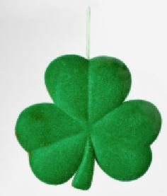 One Hundred 80 Degrees St. Patrick's Day Flocked Shamrock Decoration, Emerald Green (WH0111B)