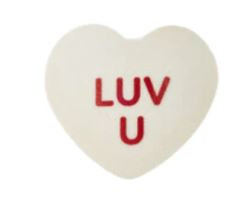 One Hundred 80 Degrees Valentines Day Conversation Hearts Decor, LUV U (WH0184B)