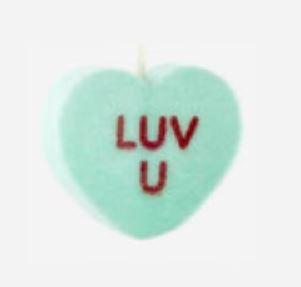 One Hundred 80 Degrees 6" Valentines Day Conversation Heart Decor, LUV U (WH0185A)