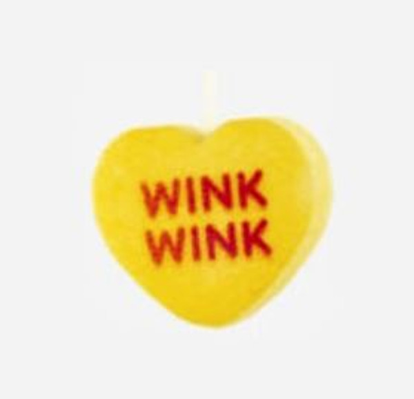 One Hundred 80 Degrees 6" Valentines Day Conversation Heart Decor, WINK WINK (WH0185C)