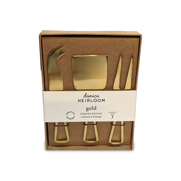 Now Designs Gold Cheese Knives, Set of 3 (HSV2134D)